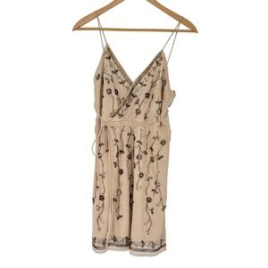 Altar'd State L Analia Beaded Babydoll Mini Dress Size XS Y2K Forest Fairy